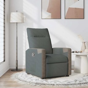 vidaXL Poltrona reclinável tecido cinzento-escuro
