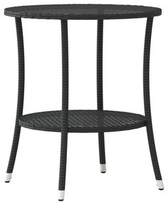 Cadeiras jardim reclináveis 2 pcs com mesa vime PE preto