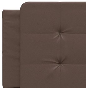 Cama com colchão 160x200 cm couro artificial castanho