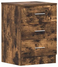 Mesa de cabeceira 2 pcs 38x35x56 cm madeira cor carvalho fumado