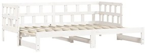 Sofá-cama com gavetão 80x200 cm madeira de pinho maciça branco