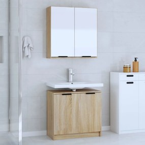vidaXL 2 pcs conj. móveis casa banho derivados madeira carvalho sonoma
