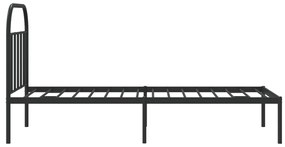 Estrutura de cama com cabeceira 90x200 cm metal preto