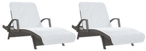 Toalhas de praia 2 pcs 75x200 cm tecido 400 GSM branco