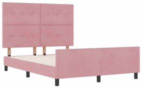 Cama vidaXL Rosa 160x200 cm Veludo