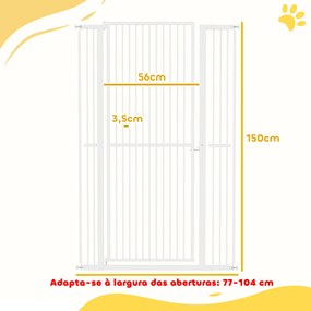 PawHut Barreira para Cães Extra Alta Barreira para Cães com Largura Aj