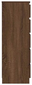 Armário de gavetas 60x36x103cm deriv. madeira carvalho castanho