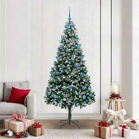 vidaXL Árvore de Natal Artificial Verde 210 cm PVC, Aço e Plástico