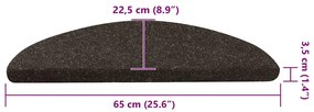 Tapetes de escada adesivos 20 pcs 65x22,5x3,5 cm antracite