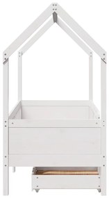 Estrutura de cama infantil c/ gavetas 70x140 cm pinho maciço