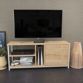 Móvel TV Neola – Branco Carvalho – 120 cm