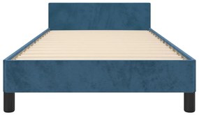 Estrutura de cama sem colchão 80x200 cm veludo azul-escuro