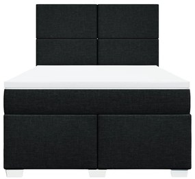 Cama com molas/colchão 140x200 cm tecido preto