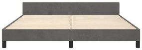 Estrutura de cama sem colchão 160x200 cm veludo cinzento-escuro