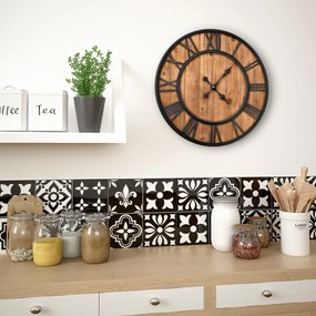 Relógio de parede c/ movimento quartzo madeira e metal 60cm XXL