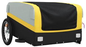 Reboque para bicicleta 45 kg ferro preto e amarelo