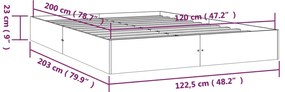 Estrutura de cama 120x200 cm madeira maciça branco
