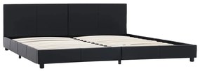 Estrutura de cama 180x200 cm couro artificial preto
