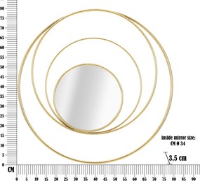 ESPELHO DE PAREDE ARC GLAM Ø 80X3,5 CM DOURADO