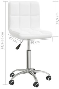 Cadeira de escritório giratória couro artificial branco