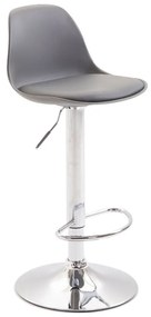 Banco alto Kiel em couro sintético 39 x 82-104 x 43 cm Cinzento