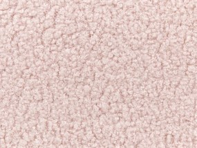 Cama de solteiro em tecido bouclé rosa pastel 90 x 200 cm ROANNE Beliani