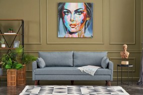 Sofá de 3 Lugares Bella – Azul – 208x85x81 cm