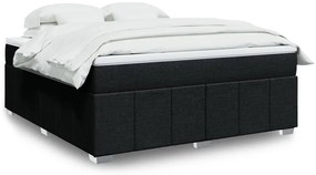 Cama com molas/colchão 180x200 cm tecido preto