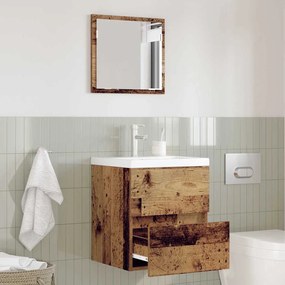 vidaXL Armário de Banheiro Madeira Envelhecida MDF com Folheado de Madeira