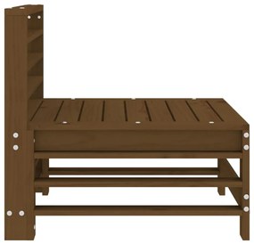 Sofás de centro para jardim 2 pcs pinho maciço castanho-mel