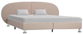 vidaXL Estrutura de cama 140x200 cm couro artificial cappuccino