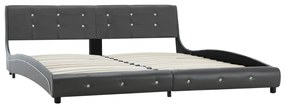 Estrutura de cama 180x200 cm couro artificial cinzento