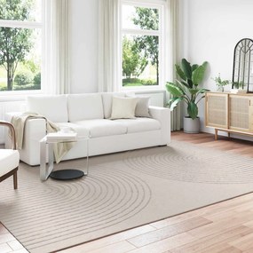 vidaXL Tapetes de área Retangular HUARTE Creme 340 x 240 cm Poliéster