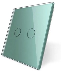 Frente interruptor tátil 2 botões, Painel verde vidro temperado