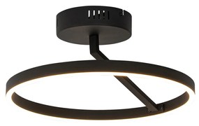 Candeeiro de teto design preto com LED regulável 3 passos - Anello