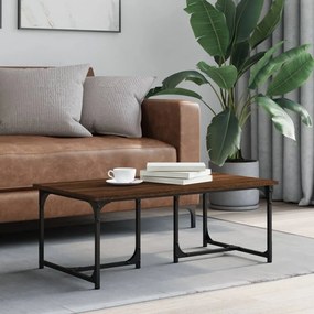 vidaXL Mesa de centro 90x50x35 cm derivados madeira carvalho castanho