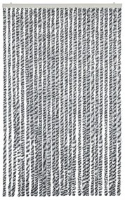 Cortina anti-insetos 118x220 cm chenille cinzento/preto/branco
