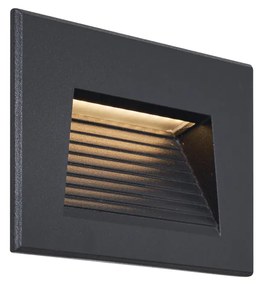 Aplique de parede embutido moderno preto 11,5cm incl. LED IP65 - Trem Moderno