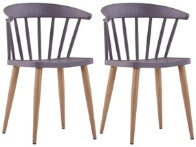vidaXL Cadeiras de jantar 2 pcs plástico cinzento