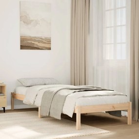 Cama extra longa sem colchão 100x220 cm madeira de pinho maciça
