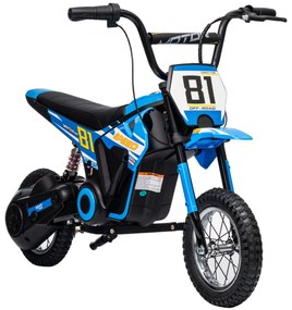 AIYAPLAY Mota Elétrica para Crianças 24V Mota Elétrica Infantil com Motor 250W Velocidade de 6-16km/h Rodas de Ø30,5 cm e Suspensão Traseira para Crianças de 8-12 Anos 119x64x76,5 cm Azul