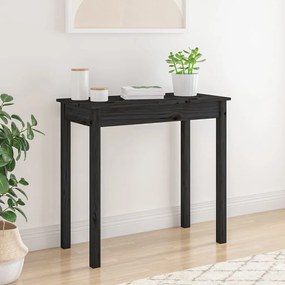 vidaXL Mesa consola 80x40x75 cm madeira de pinho maciça preto