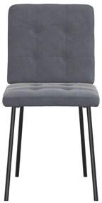 Cadeiras de jantar 2 pcs veludo cinzento-escuro