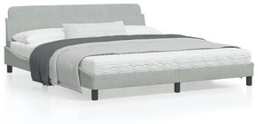 vidaXL Estrutura de cama sem colchão 180x200 cm veludo cinzento-claro