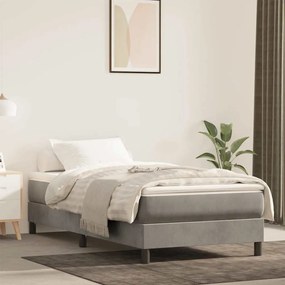 vidaXL Colchão de molas ensacadas 100x220x20 cm veludo cinza-claro
