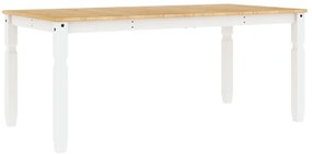 Mesa de jantar Corona 180x90x75 cm madeira pinho maciça branco
