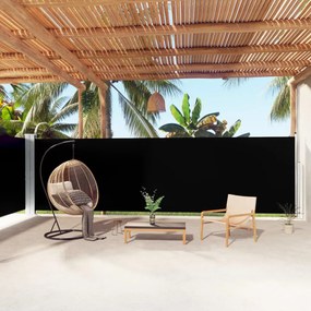 vidaXL Toldo lateral retrátil 180x1000 cm preto