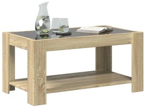 Mesa de centro c/ LEDs 93x53x45 cm madeira processada