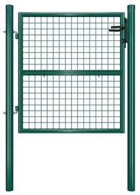 SONGMICS GGD150G01 Portão de jardim em aço galvanizado com maçaneta e chave 106 x 100 cm (C x A), verde