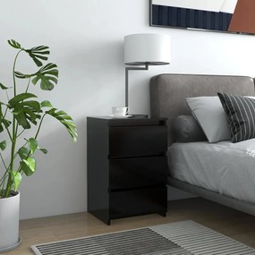 806213 vidaXL Mesa de cabeceira 40x35x62,5 cm contraplacado preto